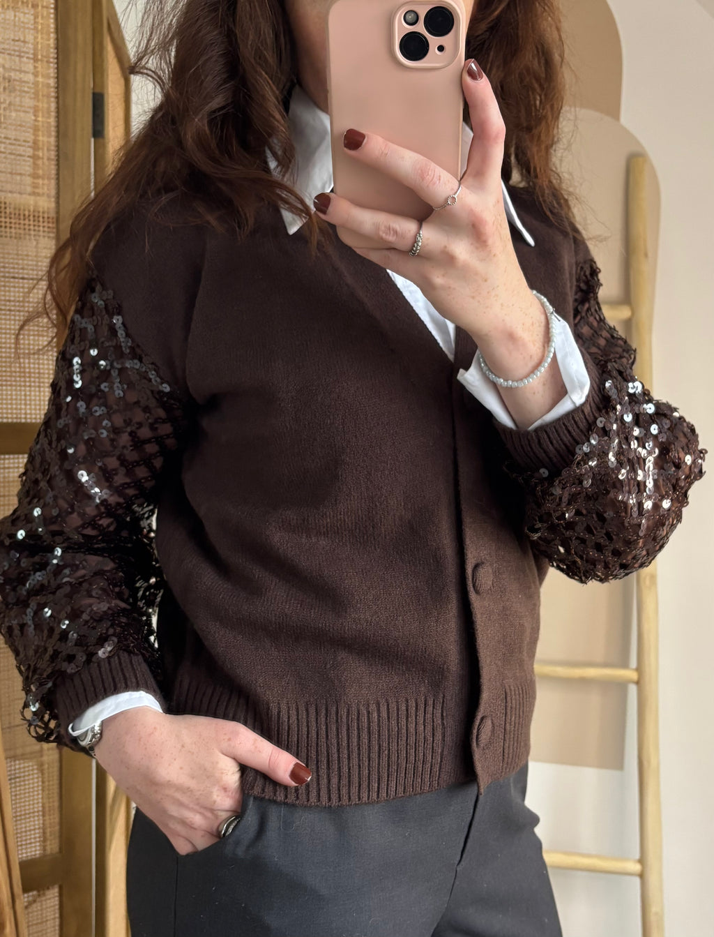 Vest pailletten Lynn